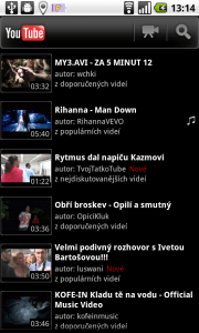 Aplikace Youtube