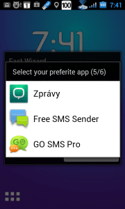 Výběr aplikace pro správu SMS