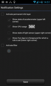 Sekce Notification Settings