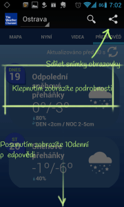 Nápověda v aplikaci Weather Channel