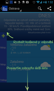 Nápověda v aplikaci Weather Channel