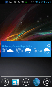 Widget aplikace Weather Channel