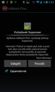 Adblock Plus 1.1 vyžaduje práva roota