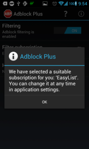 Adblock Plus 1.1 úvodní dialog