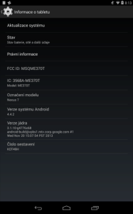 Nexus 7 2012 Wi-Fi s Androidem 4.4.2