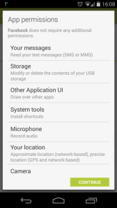 facebook permissions