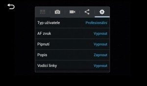 Samsung Galaxy NX - obecené nastavení