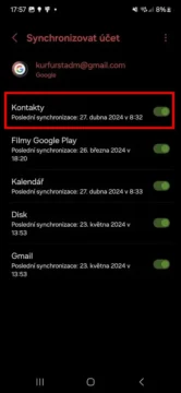 Automatická záloha v telefonu Samsung