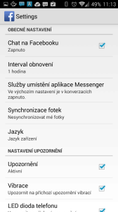Oficiální aplikace Facebook: nastavení