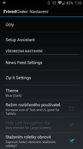 Friendcaster: nastavení