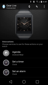 Samsung Gear Live aplikace Android Wear 1