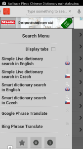 Dictionary Czech English