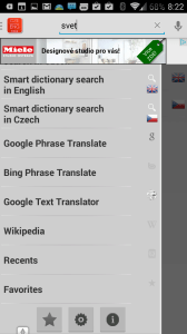 Dictionary Czech English