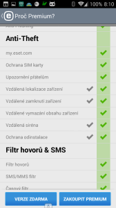 ESET Mobile Security & Antivirus: porovnání verzí