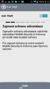 Zapnutí ochrany odinstalace