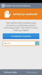 Uzamknutý telefon