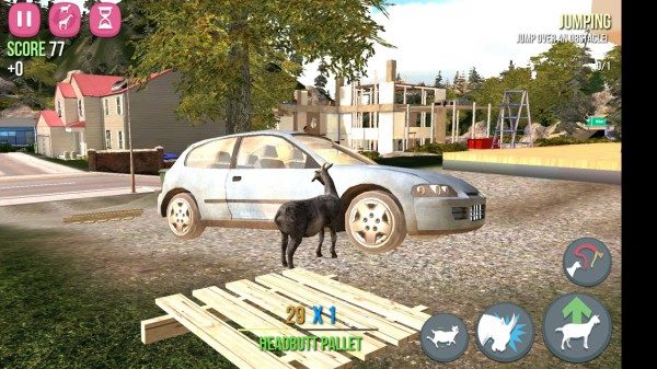 Goat Simulator ničení auta