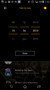 Filtr písniček podle data