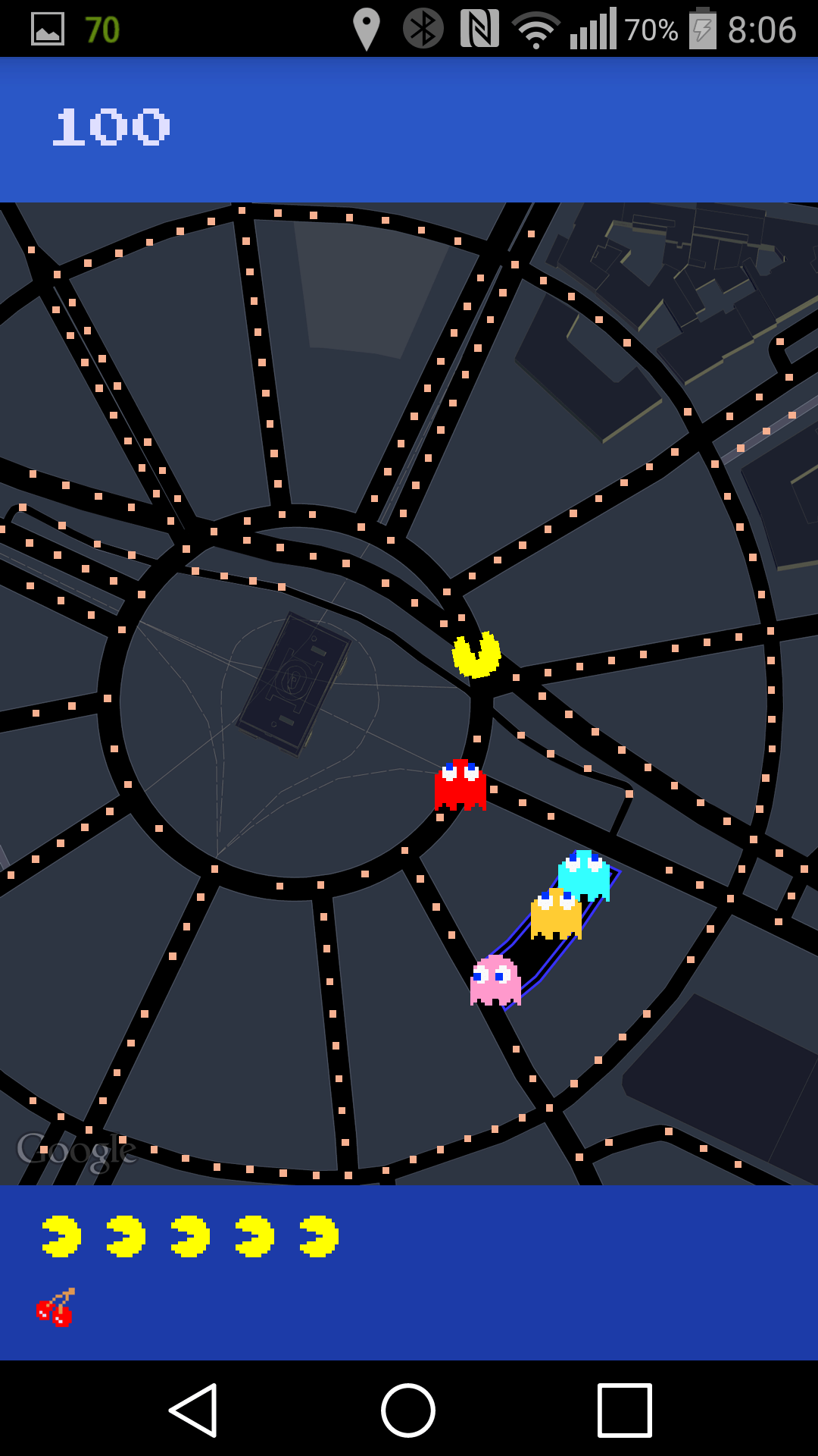 pac man google maps android