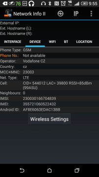 HTC Desire 820 - LTE, network info