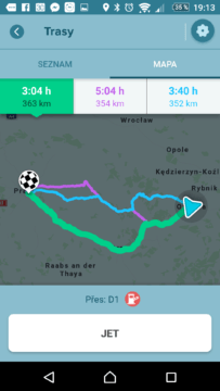 Waze - GPS, Mapy & Doprava Nabídka alternativních tras
