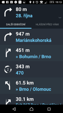 Waze - GPS, Mapy & Doprava Itinerář trasy