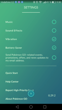 Kompletní návod Pokémon Go - nastavení