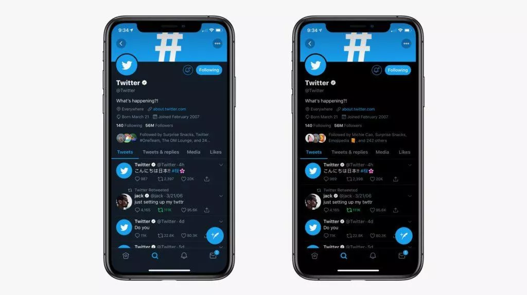 twitter tmavý režim lights out