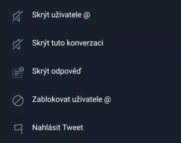 skryvani odpovedi na Twitteru screen