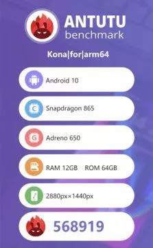 snapdragon 865 antutu benchmark