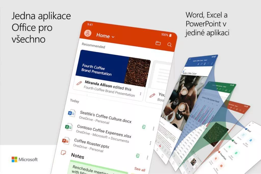 Microsoft Office Android Word Excel Powerpoint náhled