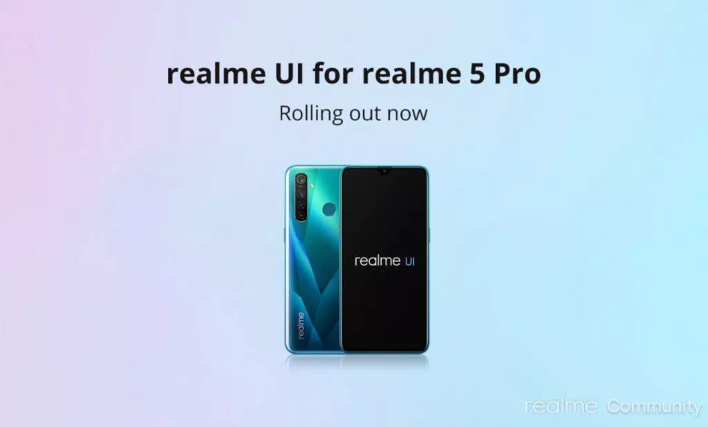 Realme 5 Pro Realme UI Android 10 update