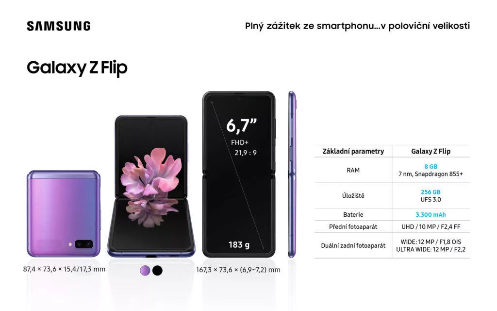 Samsung Z Flip specifikace