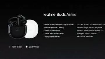 parametry Realme Buds Air Pro přehled