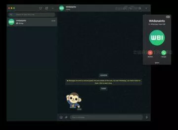 WhatsApp desktop videohovory screen