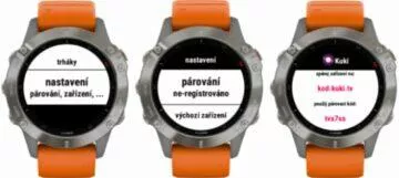 Kuki aplikace hodinky Garmin ukázka