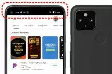 Android 12 Pixel pruh zakrývající foťák