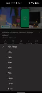 Android YouTube 4K na všech mobilech