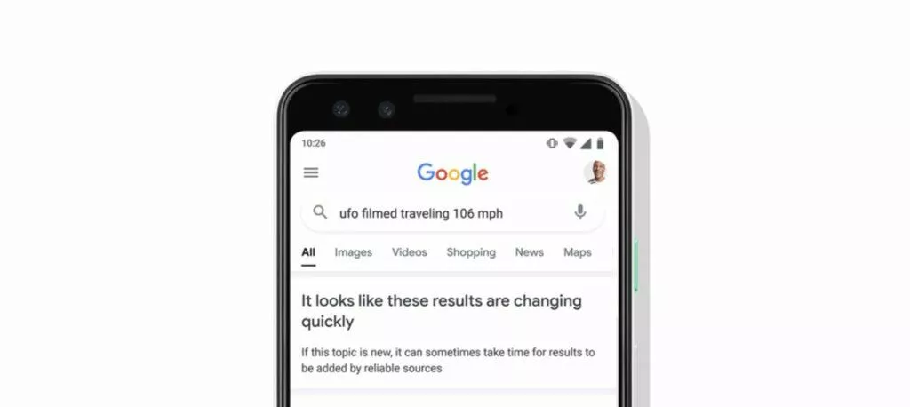 Google vyhledávání neověřené výsledky screen