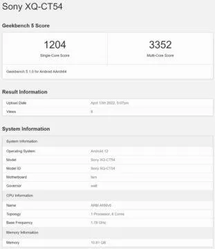 Sony Xperia 1 IV geekbench