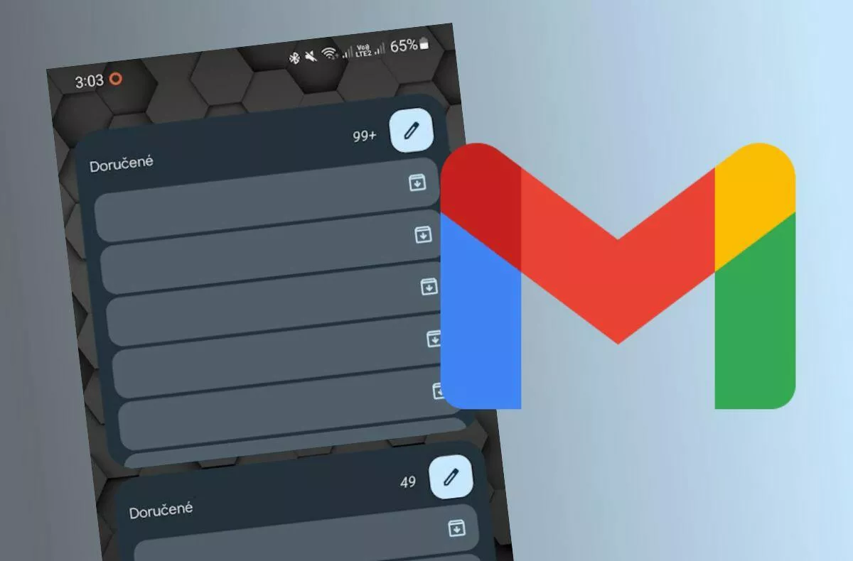 Tohle je mnohem lepší! Aplikace Gmail má “hustší” widget