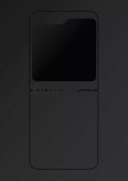 Samsung Galaxy Z Flip5 koncept render vnější displej větší nákres