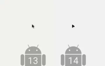 Android 14 nový kurzor myš ukázka