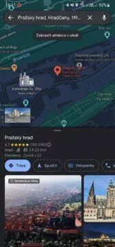 Immersive View Mapy Google ČR Pražský hrad 1 mapa