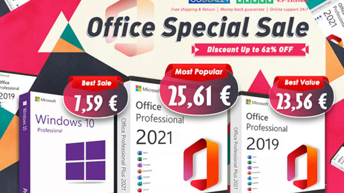 Získejte doživotní licenci k Microsoft Office 2021 za 25,61 € a Windows 10 Pro za 7,59 €