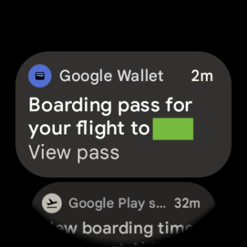 google peněženka wear os palubní lístek