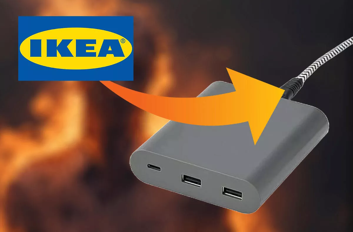 ikea nabíječka usb popáleniny