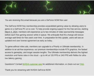 Nvidia GeForce Now e-mail reklamy
