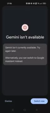 Google Gemini nefunguje