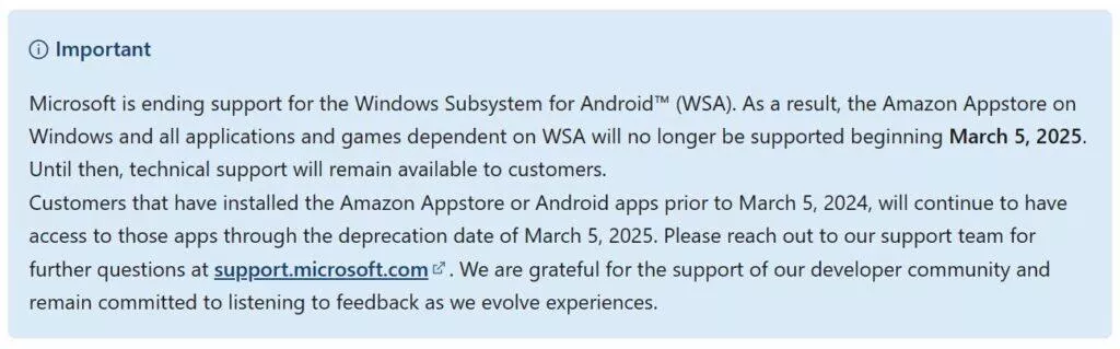 Microsoft ukončuje podporu pro Subsystém Windows pro Android 